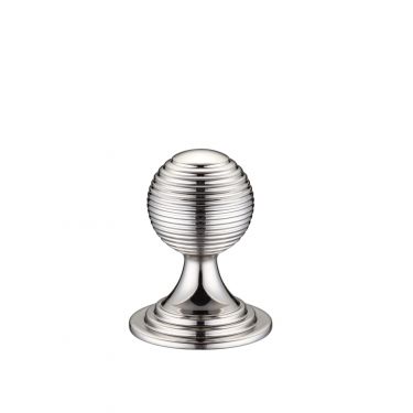 Click Here To Enlarge This Photo Of FCH08APN - Zoo Hardware Queen Anne Ringed Knob 25mm rose dia&period; Polished Nickel