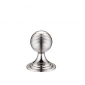 FCH08APN - Zoo Hardware Queen Anne Ringed Knob 25mm rose dia&period; Polished Nickel