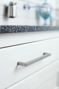 Click Here To Enlarge This Photo Of Furnipart 'Square 10' Cabinet Pull L138mm &sol; C128mm - Inox Look &lpar;510360128&sol;66&rpar;