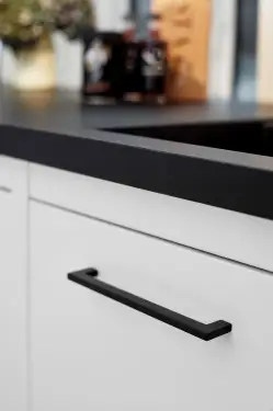 Click Here To Enlarge This Photo Of Furnipart 'Flat' Cabinet Pull L206mm &sol; C192mm - Matt Black &lpar;512860192-99&rpar;