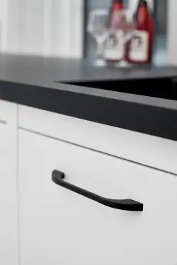 Click Here To Enlarge This Photo Of Furnipart 'Slim' Cabinet Pull L200mm &sol; C160mm - Matt Black &lpar;515460160-99&rpar;