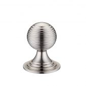 FCH08BSN - Zoo Hardware Queen Anne Ringed Knob 32mm rose dia&period; Satin Nickel