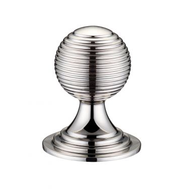Click Here To Enlarge This Photo Of FCH08CPN - Zoo Hardware Queen Anne Ringed Knob 38mm rose dia&period; Polished Nickel
