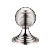FCH08CPN - Zoo Hardware Queen Anne Ringed Knob 38mm rose dia&period; Polished Nickel