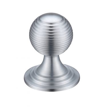Click Here To Enlarge This Photo Of FCH08CSC - Zoo Hardware Queen Anne Ringed Knob 38mm rose dia&period; Satin Chrome
