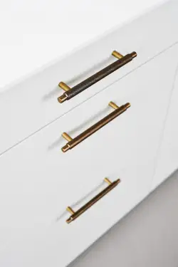 Click Here To Enlarge This Photo Of Furnipart 'Manor' Knurled Cabinet Pull L182mm &sol; C128mm - Antique Brass &lpar;548920128-39&rpar;