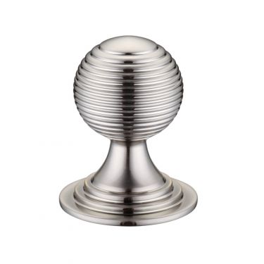 Click Here To Enlarge This Photo Of FCH08CSN - Zoo Hardware Queen Anne Ringed Knob 38mm rose dia&period; Satin Nickel