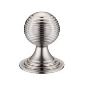 FCH08CSN - Zoo Hardware Queen Anne Ringed Knob 38mm rose dia&period; Satin Nickel