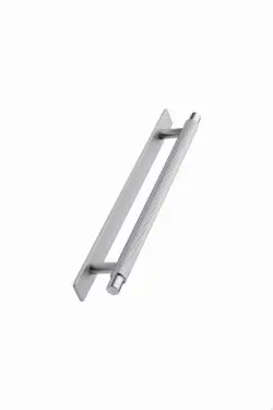 Click Here To Enlarge This Photo Of Furnipart 'Manor' Knurled Cabinet Pull with Backplate L254mm &sol; C192mm - Inox Look &lpar;549020192-66&rpar;