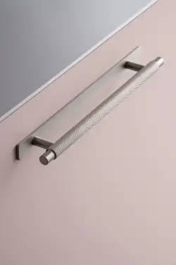 Click Here To Enlarge This Photo Of Furnipart 'Manor' Knurled Cabinet Pull with Backplate L254mm &sol; C192mm - Inox Look &lpar;549020192-66&rpar;