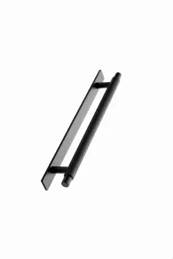 Click Here To Enlarge This Photo Of Furnipart 'Manor' Knurled Cabinet Pull with Backplate L254mm &sol; C192mm - Matt Black &lpar;549020192-99&rpar;