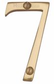 C1560 7-PB Heritage Brass Numeral 7 Face Fix 76mm &lpar;3"&rpar; Polished Brass Finish