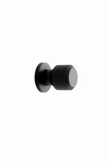 Furnipart 'Manor' Round Knurled Cabinet Knob D30mm - Matt Black &lpar;549220025-99&rpar;