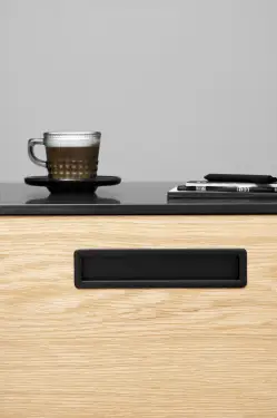 Click Here To Enlarge This Photo Of Furnipart 'Tub' Straight Recessed Flush Cabinet Pull L202mm - Matt Black &lpar;552720202-99&rpar;