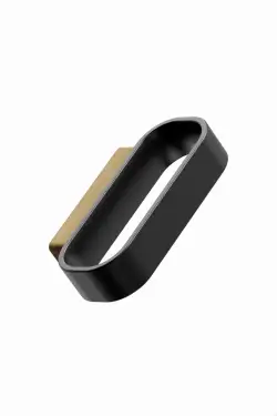 Click Here To Enlarge This Photo Of Furnipart 'Race' Cabinet Pull L64mm &sol; C32mm - Clear Lacquered Oak&sol;Matt Black &lpar;557120032-052&sol;99&rpar;