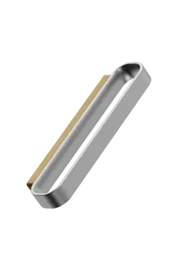 Click Here To Enlarge This Photo Of Furnipart 'Race' Cabinet Pull L128mm &sol; C96mm - Clear Lacquered Oak&sol;Inox Look &lpar;557120096-052&sol;66&rpar;
