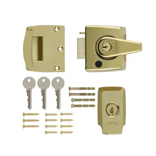 1830-31 ERA 40mm British Standard &lpar;BS3621&rpar; High Security Nightlatch Door Lock - Brass