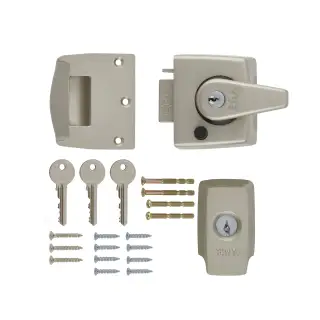 1830-40-1 ERA 40mm BS British Standard &lpar;BS3621&rpar; High Security Nightlatch Door Lock - Satin Nickel