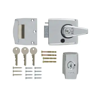 1930-37-1 ERA 60mm British Standard &lpar;BS3621&rpar; High Security Nightlatch Door Lock - Polished Chrome