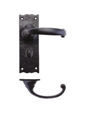 Click Here To Enlarge This Photo Of FF113 - Zoo Hardware Foxcote Foundries Traditional Lever on Bathroom Backplate &lpar;150 x 50mm&rpar; Black Antique