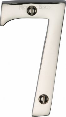 Click Here To Enlarge This Photo Of C1560 7-PNF Heritage Brass Numeral 7 Face Fix 76mm &lpar;3"&rpar; Polished Nickel Finish