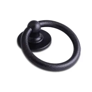 4A603 Fab & Fix Bull Ring Door Knocker &lpar;Face Fix&rpar; Antique Black