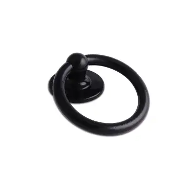 Click Here To Enlarge This Photo Of 4A605 Fab & Fix Bull Ring Door Knocker &lpar;Face Fix&rpar; Black