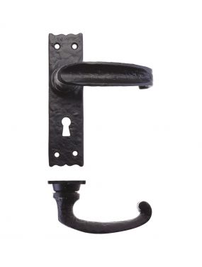 Click Here To Enlarge This Photo Of FF211 - Zoo Hardware Foxcote Foundries Traditional Slimline Thumb Lever on Lock Backplate &lpar;142 x 40mm&rpar; Black Antique
