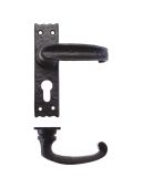 FF211EP - Zoo Hardware Foxcote Foundries Traditional Slimline Thumb Lever on Euro Backplate &lpar;142 x 40mm&rpar; Black Antique