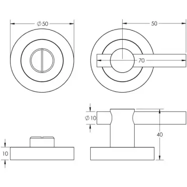 Click Here To Enlarge This Photo Of JV856SN Frelan Hardware Jedo Contemporary Plain Bar Turn & Release - Satin Nickel