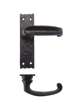 Click Here To Enlarge This Photo Of FF212 - Zoo Hardware Foxcote Foundries Traditional Slimline Thumb Lever on Latch Backplate &lpar;142 x 40mm&rpar; Black Antique