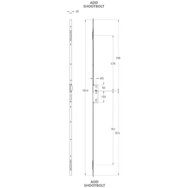 Click Here To Enlarge This Photo Of WINKHAUS FGTE Double Rebated &lpar;12mm Lip&rpar; Slave Espag Lock &lpar;Right Hand&rpar; - 45mm Backset &lpar;5014078&rpar;