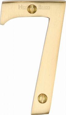 Click Here To Enlarge This Photo Of C1560 7-SB Heritage Brass Numeral 7 Face Fix 76mm &lpar;3"&rpar; Satin Brass Finish