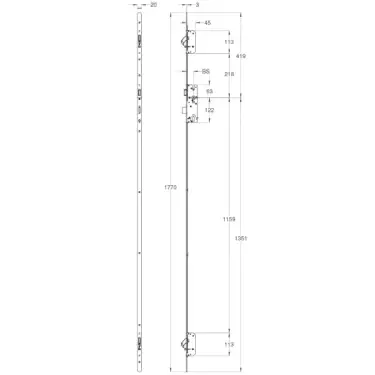Click Here To Enlarge This Photo Of WINKHAUS AV2 Heritage Autolocking 2 Hook Multipoint Lock &lpar;Left Hand&rpar; - 45mm Backset - 20mm Radius Faceplate &lpar;4996102&rpar;
