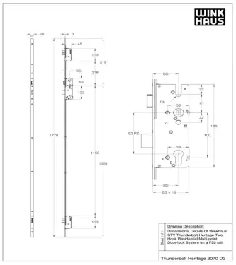 Click Here To Enlarge This Photo Of WINKHAUS Thunderbolt Heritage Multipoint Lock &lpar;1770mm&rpar; - 55mm Backset - 20mm Radius Faceplate &lpar;5020864&rpar;