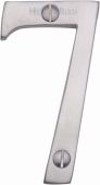 C1560 7-SC Heritage Brass Numeral 7 Face Fix 76mm &lpar;3"&rpar; Satin Chrome Finish