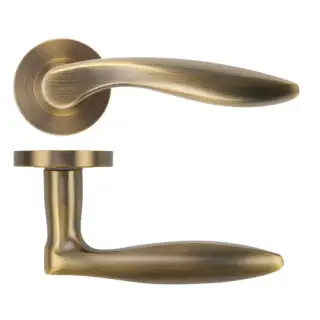 ZPA060-AB - Zoo Hardware Stanza 'Cadiz' Lever Handles on Round Rose - Antique Brass &lpar;Contract Range&rpar;