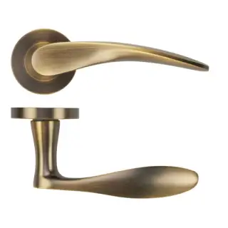 ZPA070-AB - Zoo Hardware Stanza 'Merida' Lever Handles on Round Rose - Antique Brass &lpar;Contract Range&rpar;