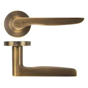 Click Here To Enlarge This Photo Of ZPA080-AB - Zoo Hardware Stanza 'Vigo' Lever Handles on Round Rose - Antique Brass &lpar;Contract Range&rpar;