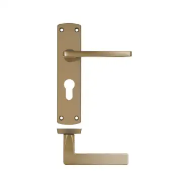 Click Here To Enlarge This Photo Of ZPA011EP-AB - Zoo Hardware Stanza 'Leon' Lever Handles on Euro Profile Backplate - Antique Brass &lpar;Contract Range&rpar;