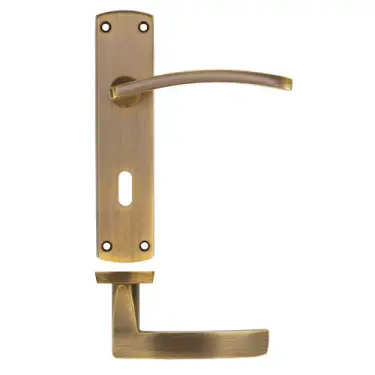 Click Here To Enlarge This Photo Of ZPA031-AB - Zoo Hardware Stanza 'Toledo' Lever Handles on Lock Backplate - Antique Brass &lpar;Contract Range&rpar;