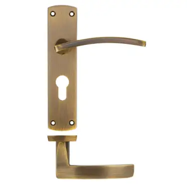 Click Here To Enlarge This Photo Of ZPA031EP-AB - Zoo Hardware Stanza 'Toledo' Lever Handles on Euro Profile Backplate - Antique Brass &lpar;Contract Range&rpar;