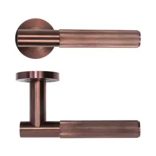 RT070PVDBZ - Zoo Hardware Rosso Tecnica 'Idro' Lever on Round Rose - PVD Satin Bronze