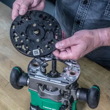 Click Here To Enlarge This Photo Of Trend UNIBASE&sol;150 150mm Universal Plunge Router Sub-Base c&sol;w Pins & Bush