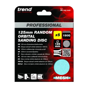 Click Here To Enlarge This Photo Of Trend AB&sol;125&sol;180P 125mm 180G Pro Mesh Random Orbital Sanding Disc &lpar;5 Pack&rpar;