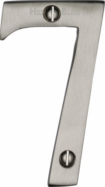 Click Here To Enlarge This Photo Of C1560 7-SN Heritage Brass Numeral 7 Face Fix 76mm &lpar;3"&rpar; Satin Nickel Finish
