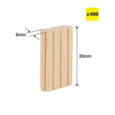 Click Here To Enlarge This Photo Of Trend TEN&sol;6X30&sol;100 6mm x 30mm Beechwood Loose Tenons &lpar;100 pack&rpar;