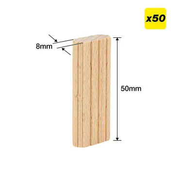 Click Here To Enlarge This Photo Of Trend TEN&sol;8X50&sol;50 8mm x 50mm Beechwood Loose Tenons &lpar;50 pack&rpar;