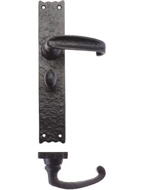Click Here To Enlarge This Photo Of FF513 - Zoo Hardware Foxcote Foundries Traditional Bathroom Levers on Long Backplate &lpar;265 x 48mm&rpar; Black Antique