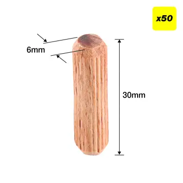 Click Here To Enlarge This Photo Of Trend DWL&sol;6X30&sol;50 6mm x 30mm Wooden Dowels &lpar;50 pack&rpar;